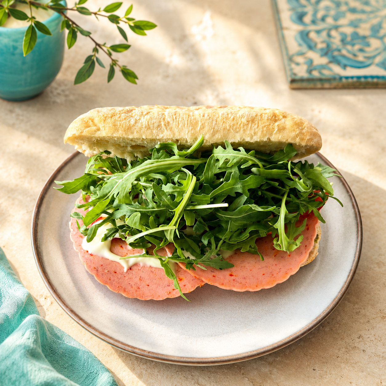 Pesto Salami Sandwich